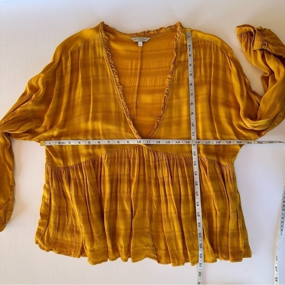 Lucky Brand Boho Flowy Baby Doll Peasant Top Blouse Deep V Neck Size Small - Picture 6 of 11